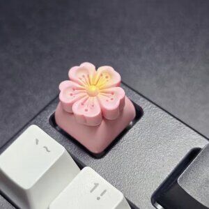 Cute Pink Cherry Blossom Sakura Flower Keycap - OEM Mechanical Keyboard